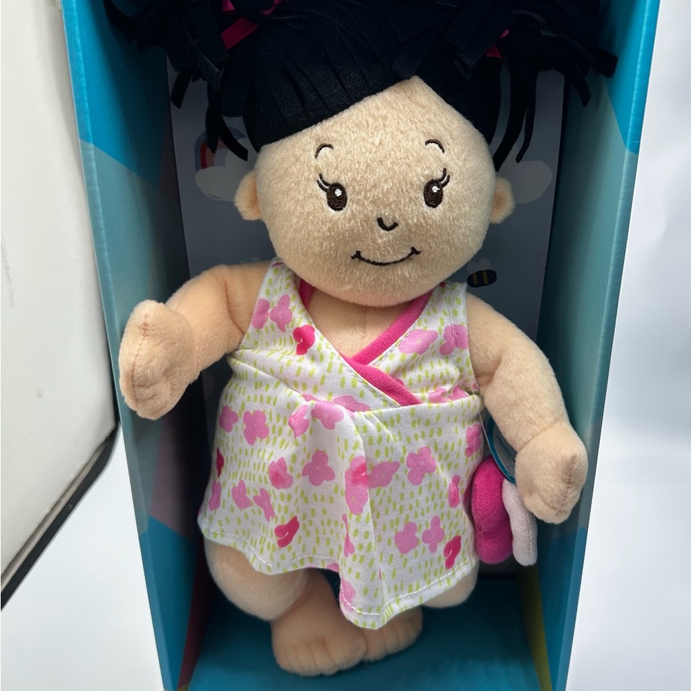 Charming Pink and Cream Doll with Floral Dress